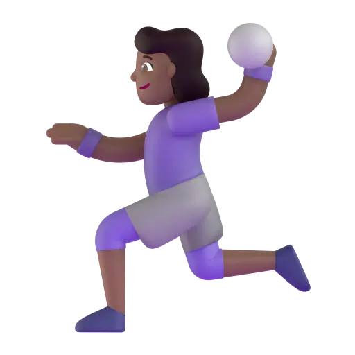 Woman Playing Handball: Medium-Dark Skin Tone