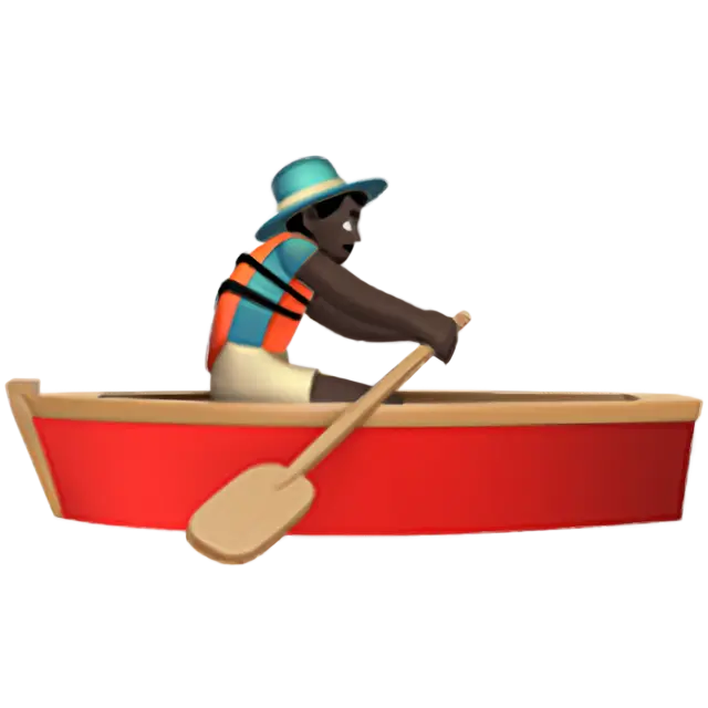 Man Rowing Boat: Dark Skin Tone