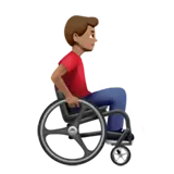 Man in Manual Wheelchair Facing Right: Medium Skin Tone