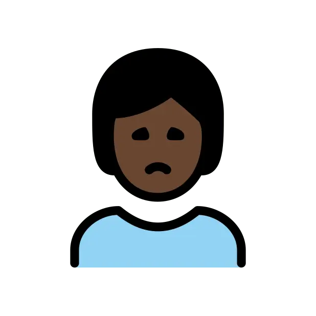 Person Frowning: Dark Skin Tone