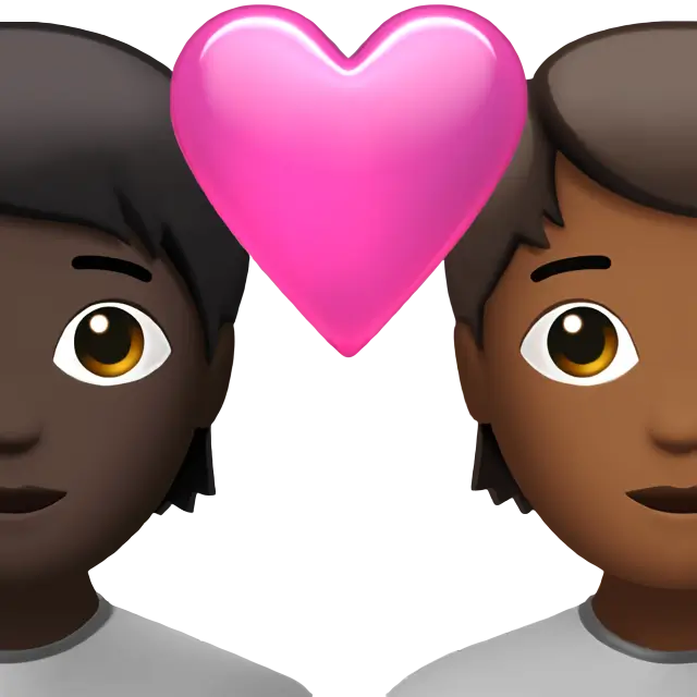 Couple with Heart: Person, Person, Dark Skin Tone, Medium-Dark Skin Tone