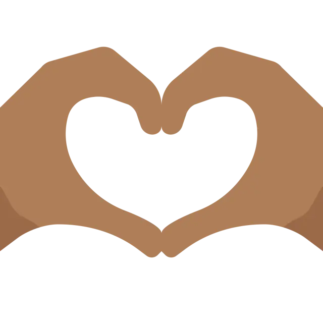 Heart Hands: Medium-Dark Skin Tone