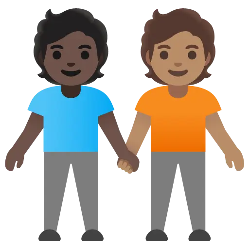 People Holding Hands: Medium Skin Tone, Dark Skin Tone