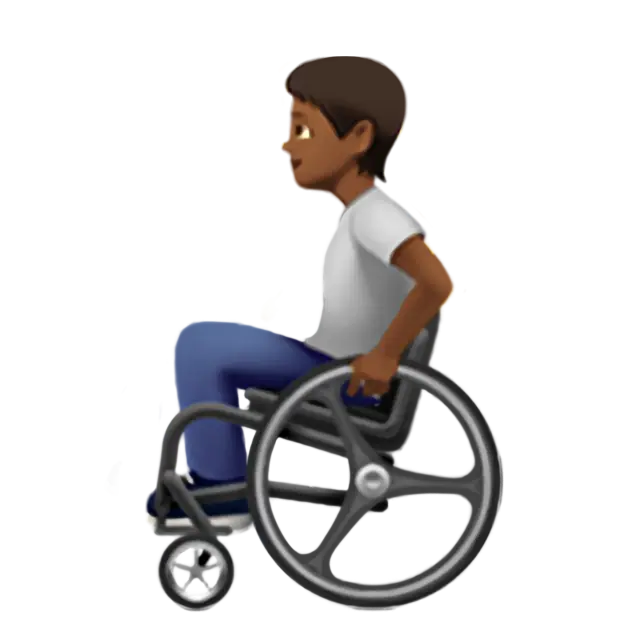 Person in Manual Wheelchair: Medium-Dark Skin Tone