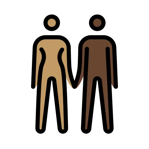 Woman And Man Holding Hands: Medium Skin Tone, Dark Skin Tone