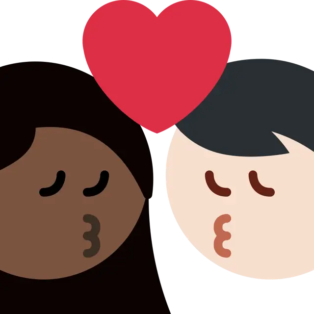 Kiss: Woman, Man, Dark Skin Tone, Light Skin Tone