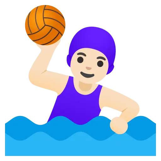 Woman Playing Water Polo: Light Skin Tone