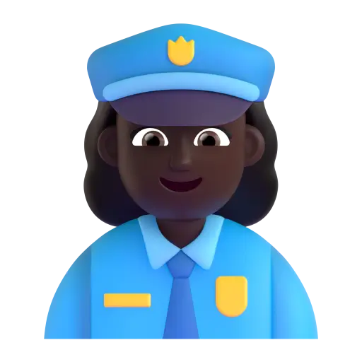 Woman Police Officer: Dark Skin Tone