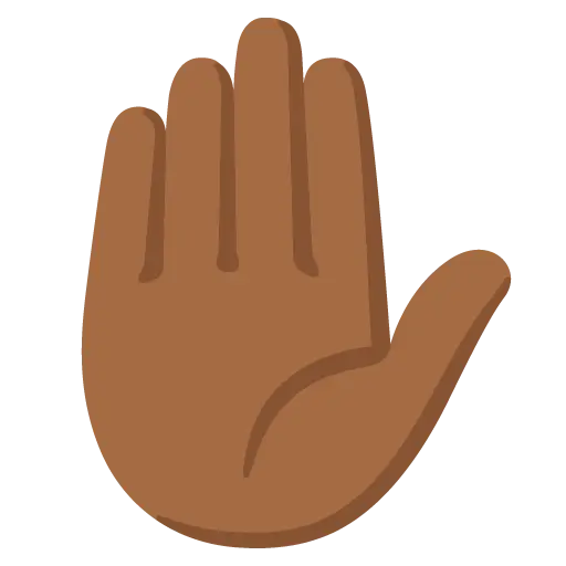 Raised Hand: Medium-Dark Skin Tone