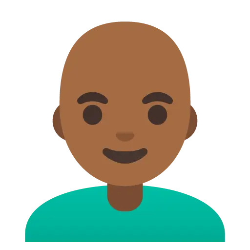 Man: Medium-Dark Skin Tone, Bald