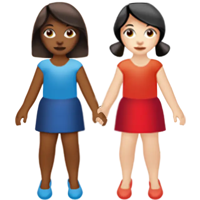 Women Holding Hands: Medium-Dark Skin Tone, Light Skin Tone