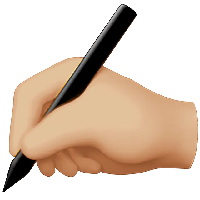 Writing Hand: Medium-Light Skin Tone