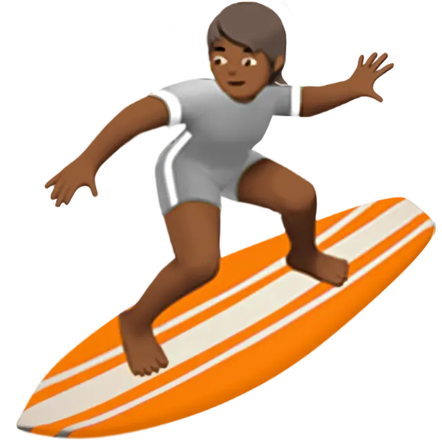 Person Surfing: Medium-Dark Skin Tone