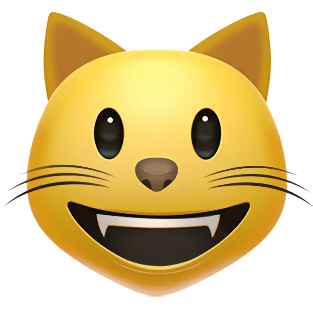 Smiling Cat Face with Open Mouth