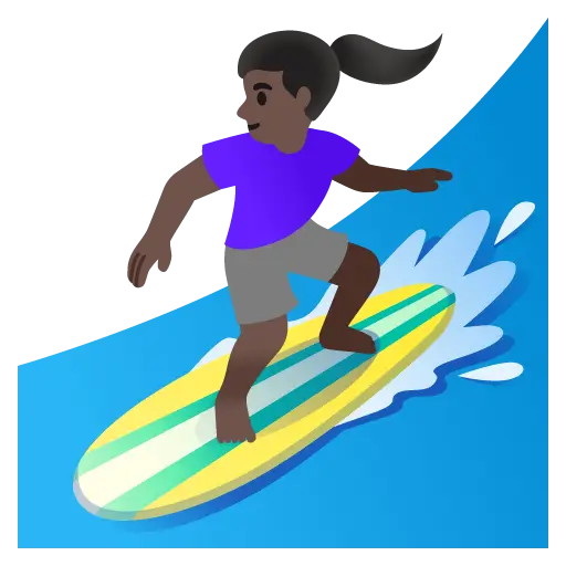 Woman Surfing: Dark Skin Tone