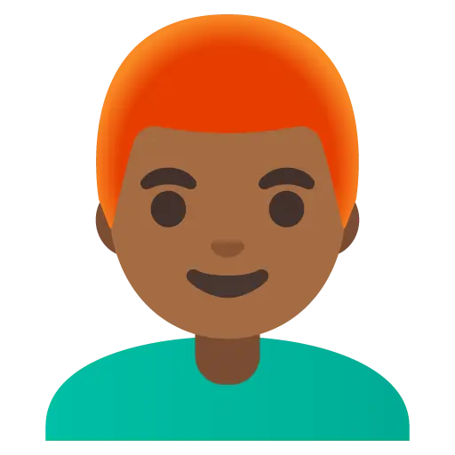 Man: Medium-Dark Skin Tone, Red Hair