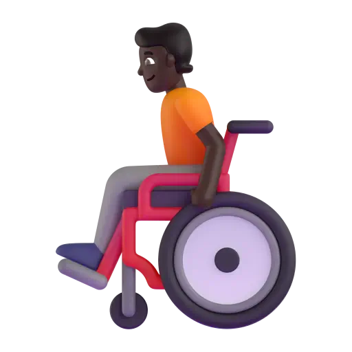 Person in Manual Wheelchair: Dark Skin Tone