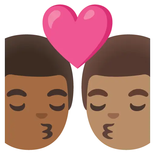 Kiss: Man, Man, Medium Skin Tone, Medium-Dark Skin Tone