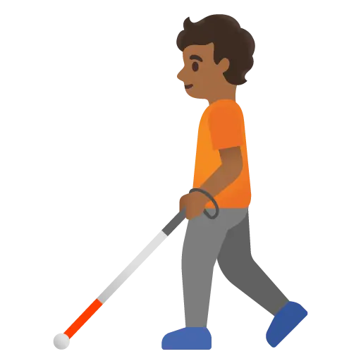 Person with White Cane: Medium-Dark Skin Tone