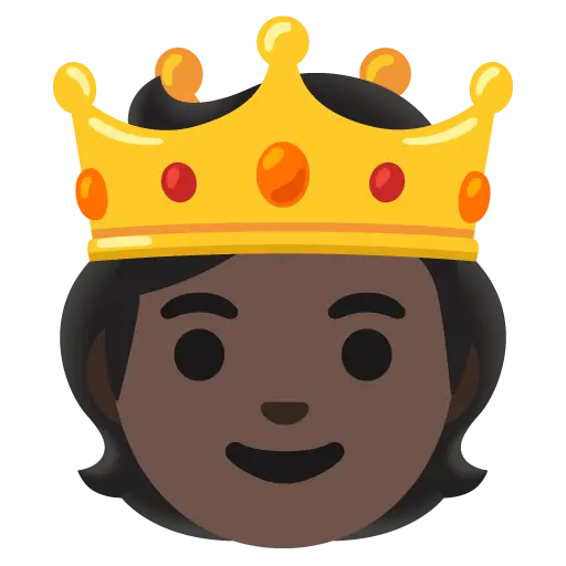 Person with Crown: Dark Skin Tone