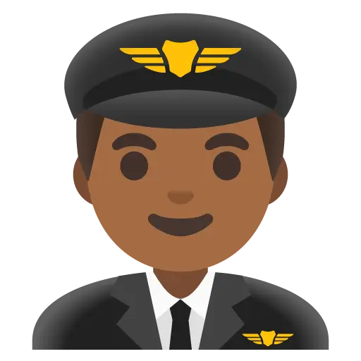 Man Pilot: Medium-Dark Skin Tone