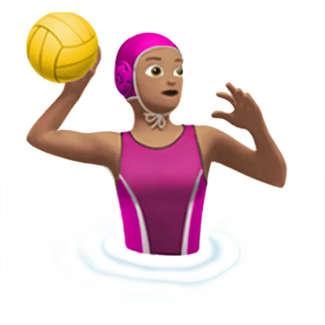 Woman Playing Water Polo: Medium Skin Tone