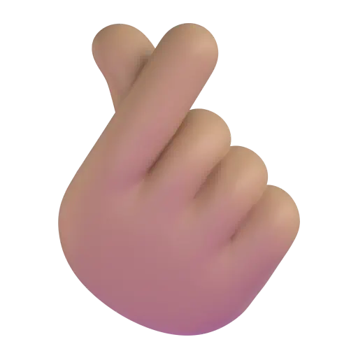 Hand with Index Finger and Thumb Crossed: Medium Skin Tone