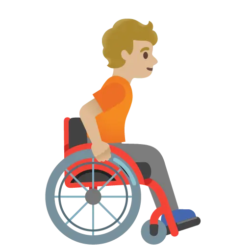 Person in Manual Wheelchair Facing Right: Medium-Light Skin Tone