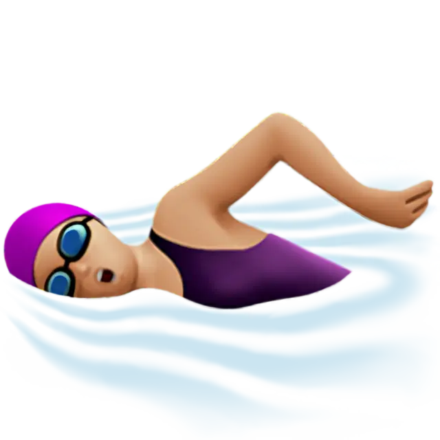 Woman Swimming: Medium-Light Skin Tone