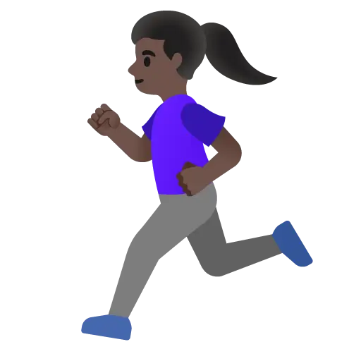 Woman Running: Dark Skin Tone