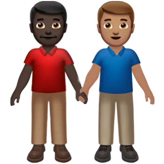 Men Holding Hands: Dark Skin Tone, Medium Skin Tone