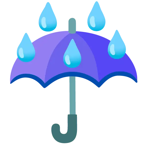 Yağmur damlaları ile şemsiye