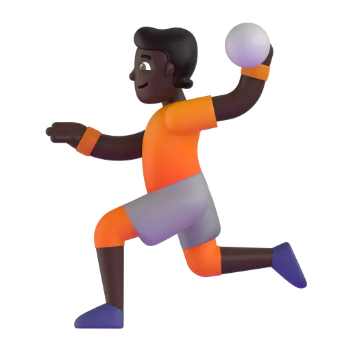 Person Playing Handball: Dark Skin Tone