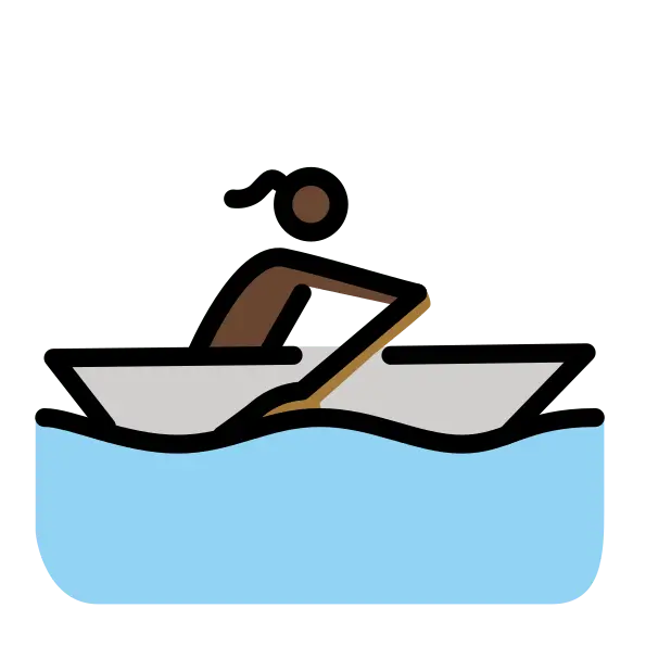 Woman Rowing Boat: Dark Skin Tone