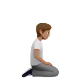 Person Kneeling Facing Right: Medium Skin Tone