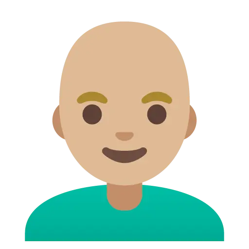 Man: Medium-Light Skin Tone, Bald