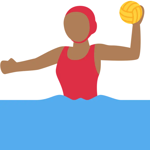 Woman Playing Water Polo: Medium-Dark Skin Tone