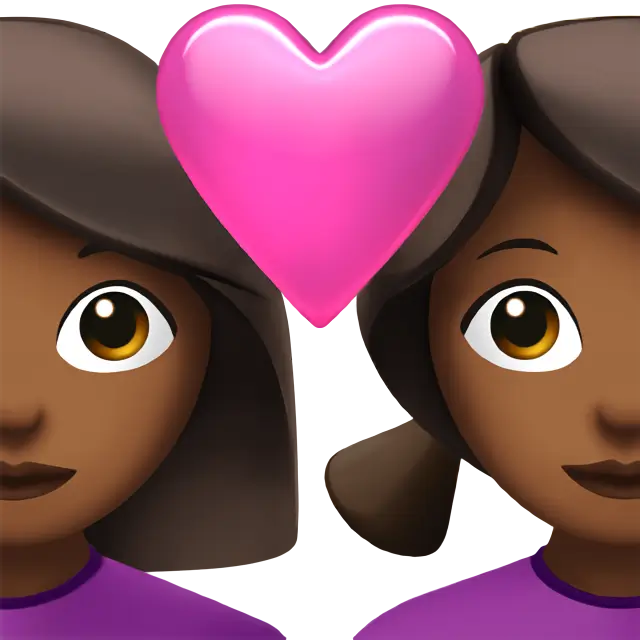 Couple with Heart: Woman, Woman, Medium-Dark Skin Tone