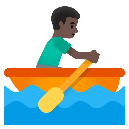 Man Rowing Boat: Dark Skin Tone