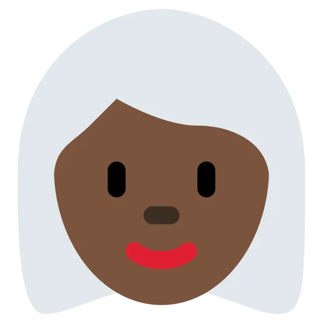 Woman: Dark Skin Tone, White Hair