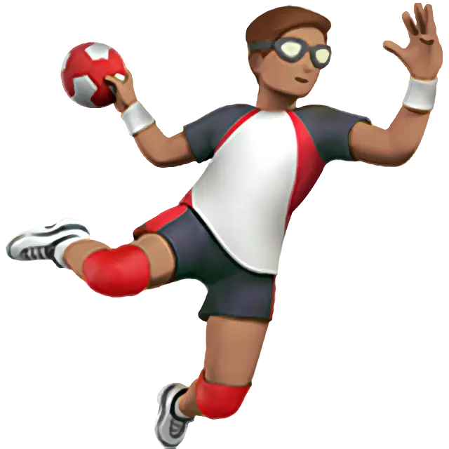 Man Playing Handball: Medium Skin Tone