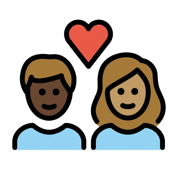 Couple With Heart: Person, Person, Dark Skin Tone, Medium Skin Tone