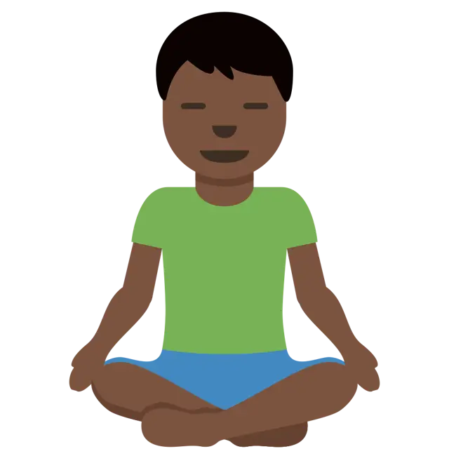 Man In Lotus Position: Dark Skin Tone