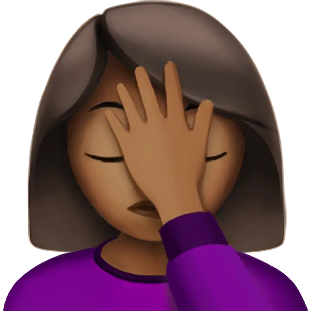 Woman Facepalming: Medium-Dark Skin Tone