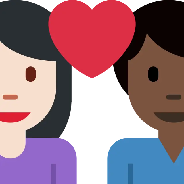 Couple With Heart: Woman, Man, Light Skin Tone, Dark Skin Tone