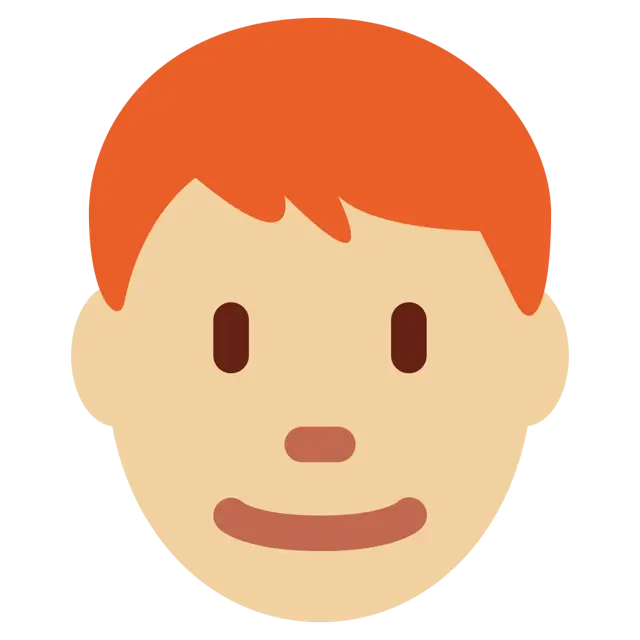 Man: Medium-Light Skin Tone, Red Hair