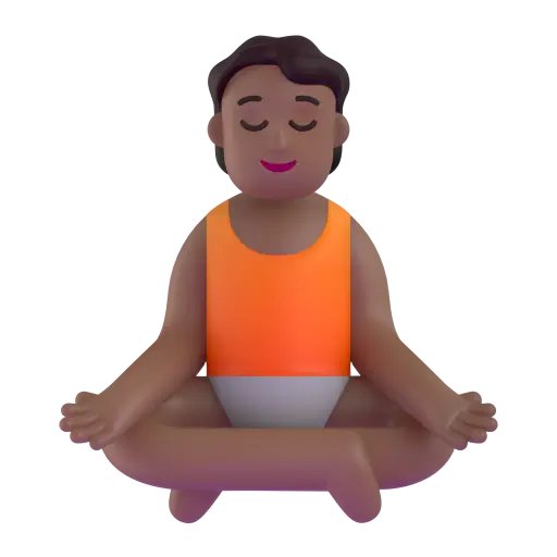 Person in Lotus Position: Medium-Dark Skin Tone