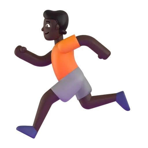 Person Running: Dark Skin Tone