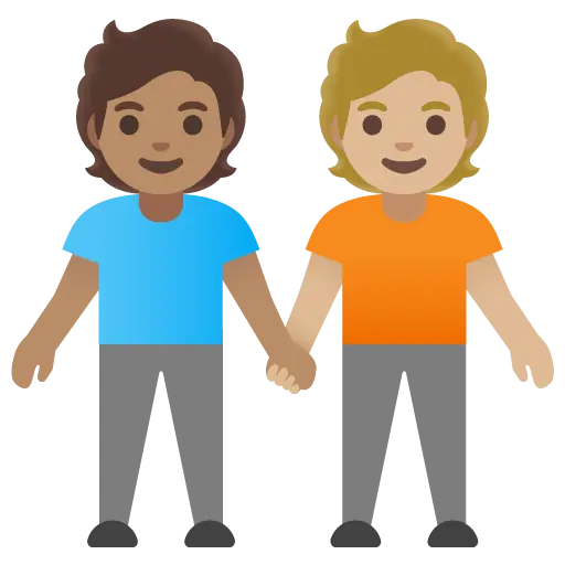 People Holding Hands: Medium-Light Skin Tone, Medium Skin Tone