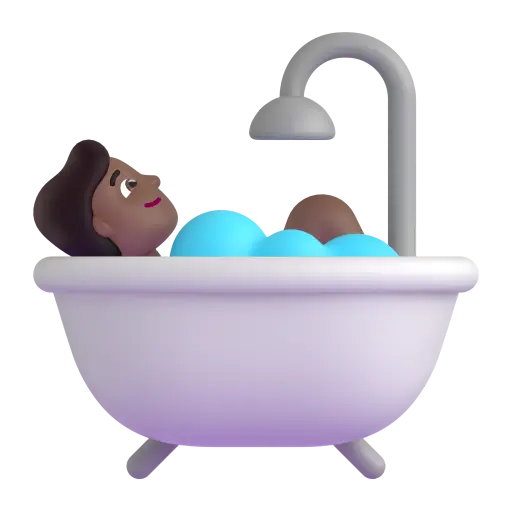 Person Taking Bath: Medium-Dark Skin Tone